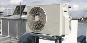 Photo of a rooftop mini-split HVAC system
